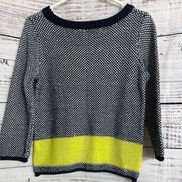 Ost sweater Womens size Small knitted colorblock pullover Cotton Nylon Blend - Picture 2 of 10